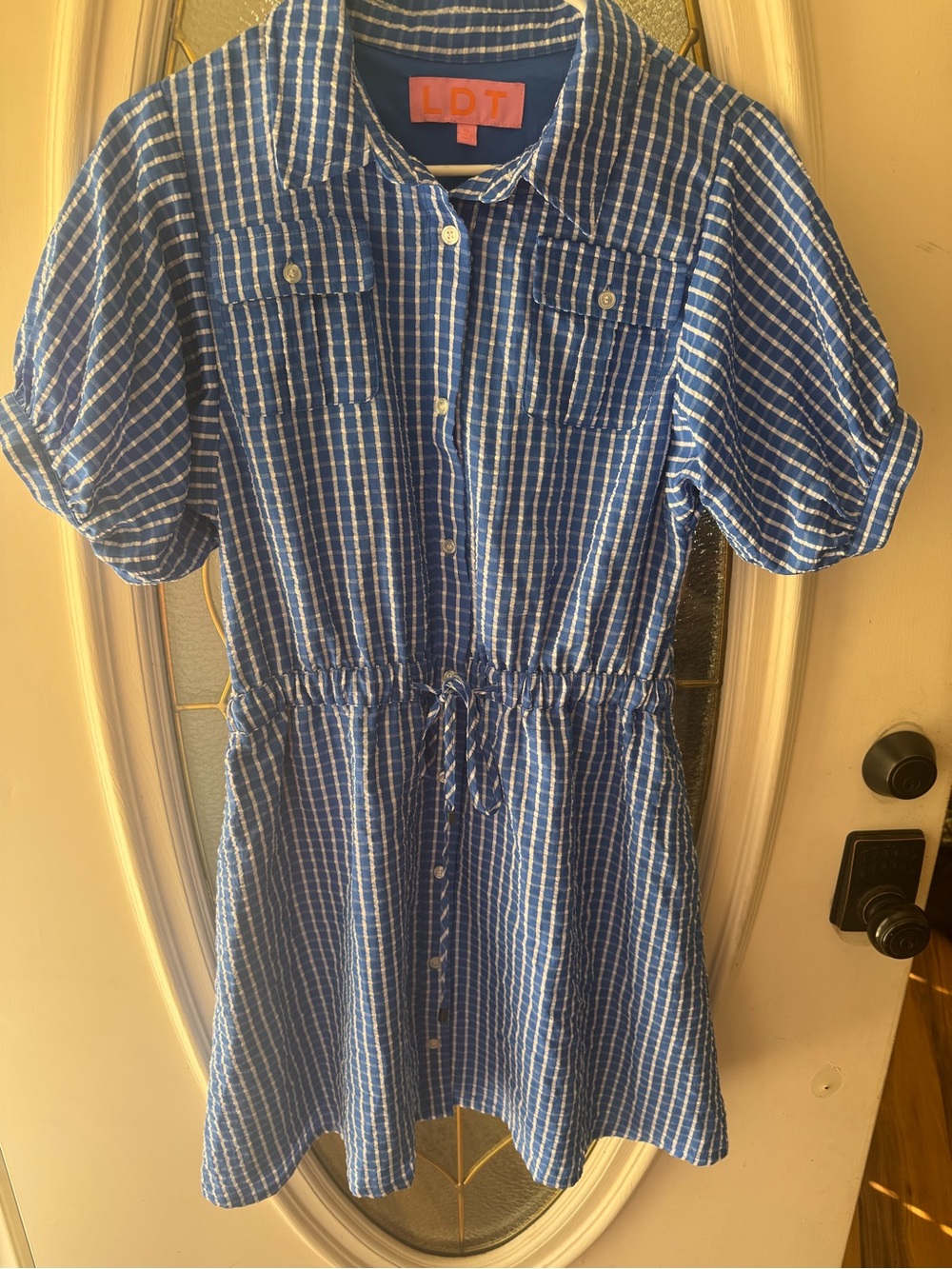 LDT Dax short-sleeve tie-waist shirt dress